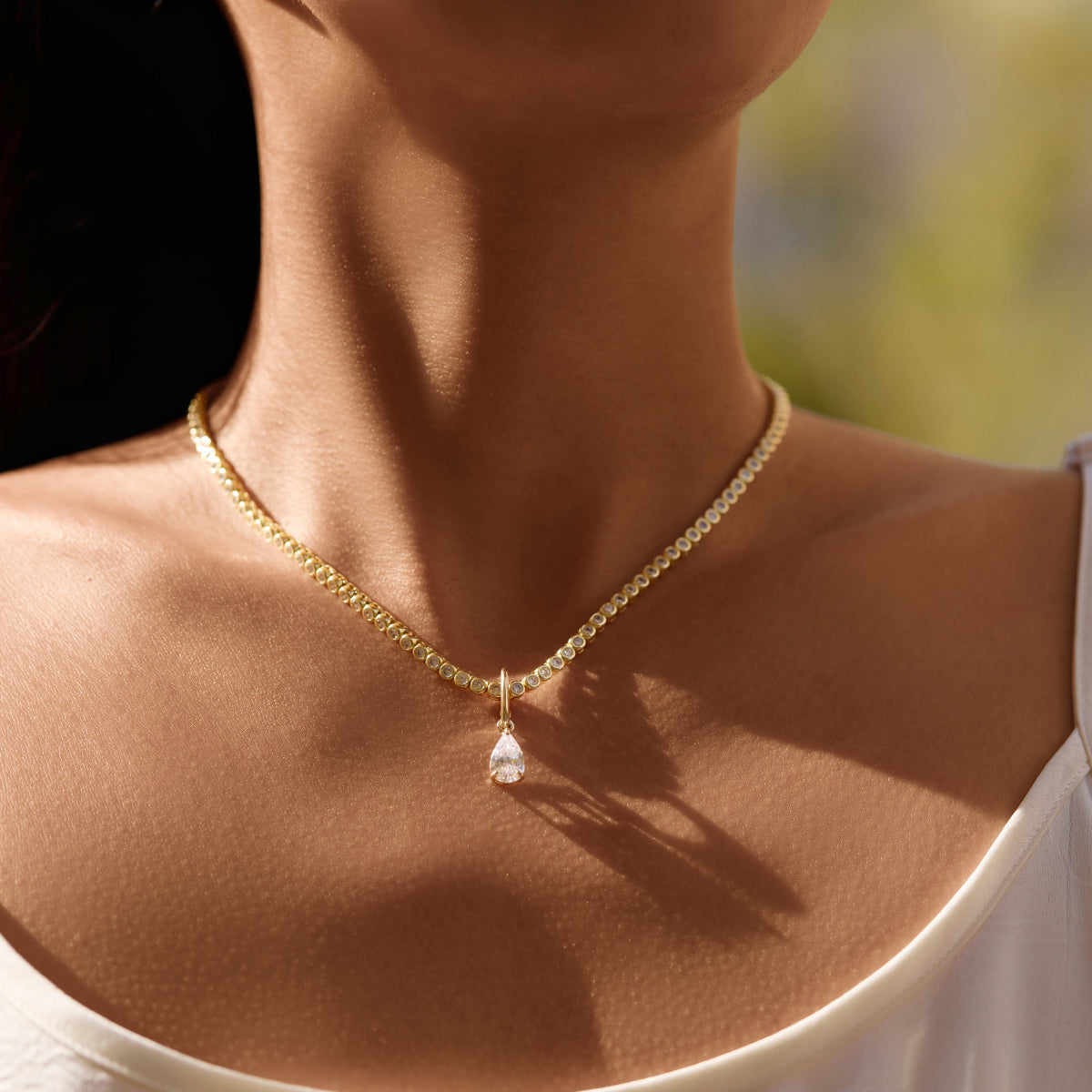 Pear Pendant with Hinged Bail