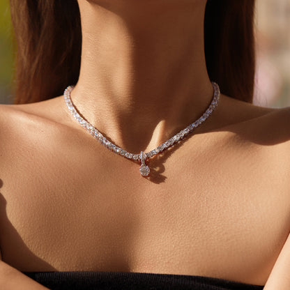 Round Pendant with Pavé Hinged Bail