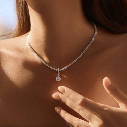 Round Pendant with Pavé Hinged Bail