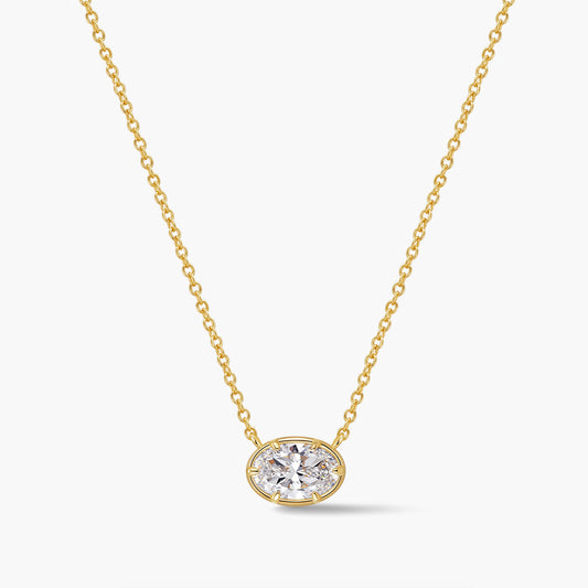 East-West Oval Pendant Necklace