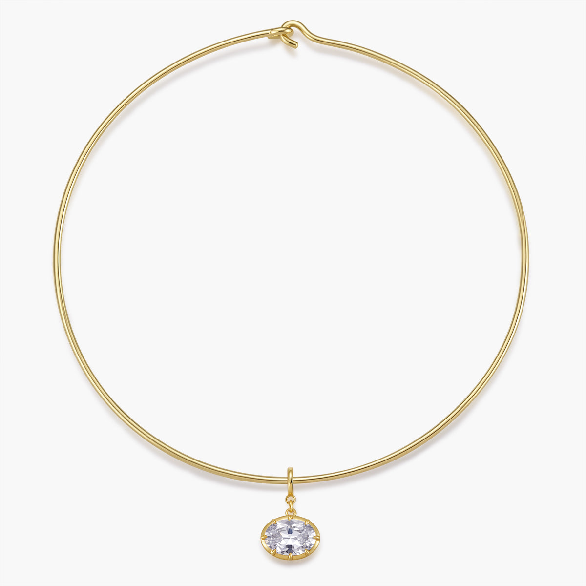 Oval Drop Collar Necklace