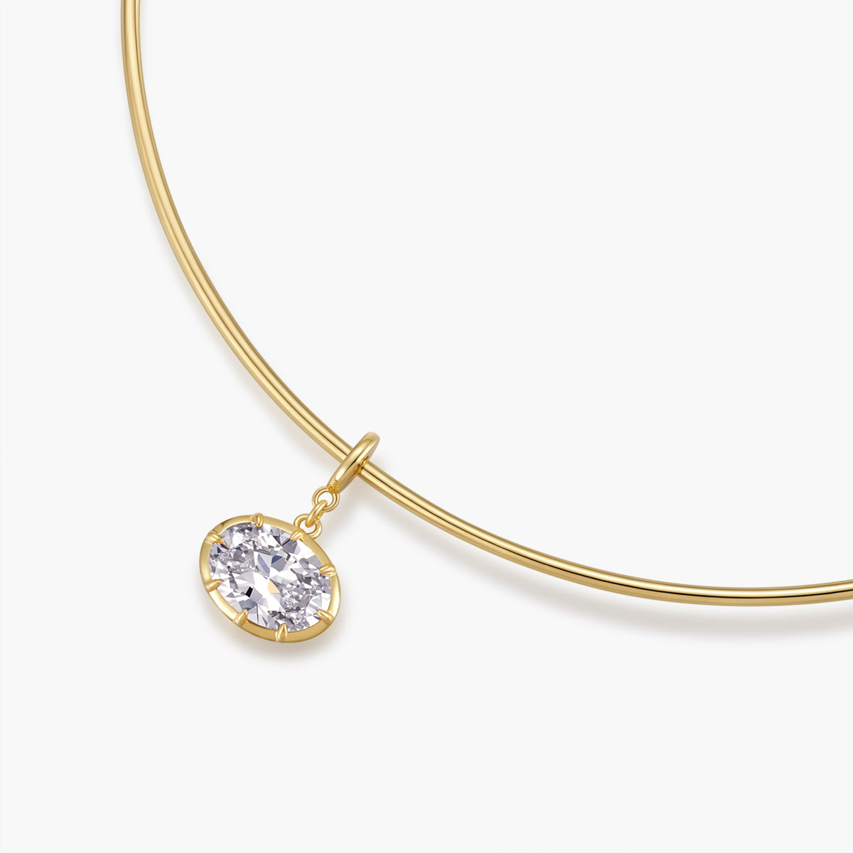 Oval Drop Collar Necklace