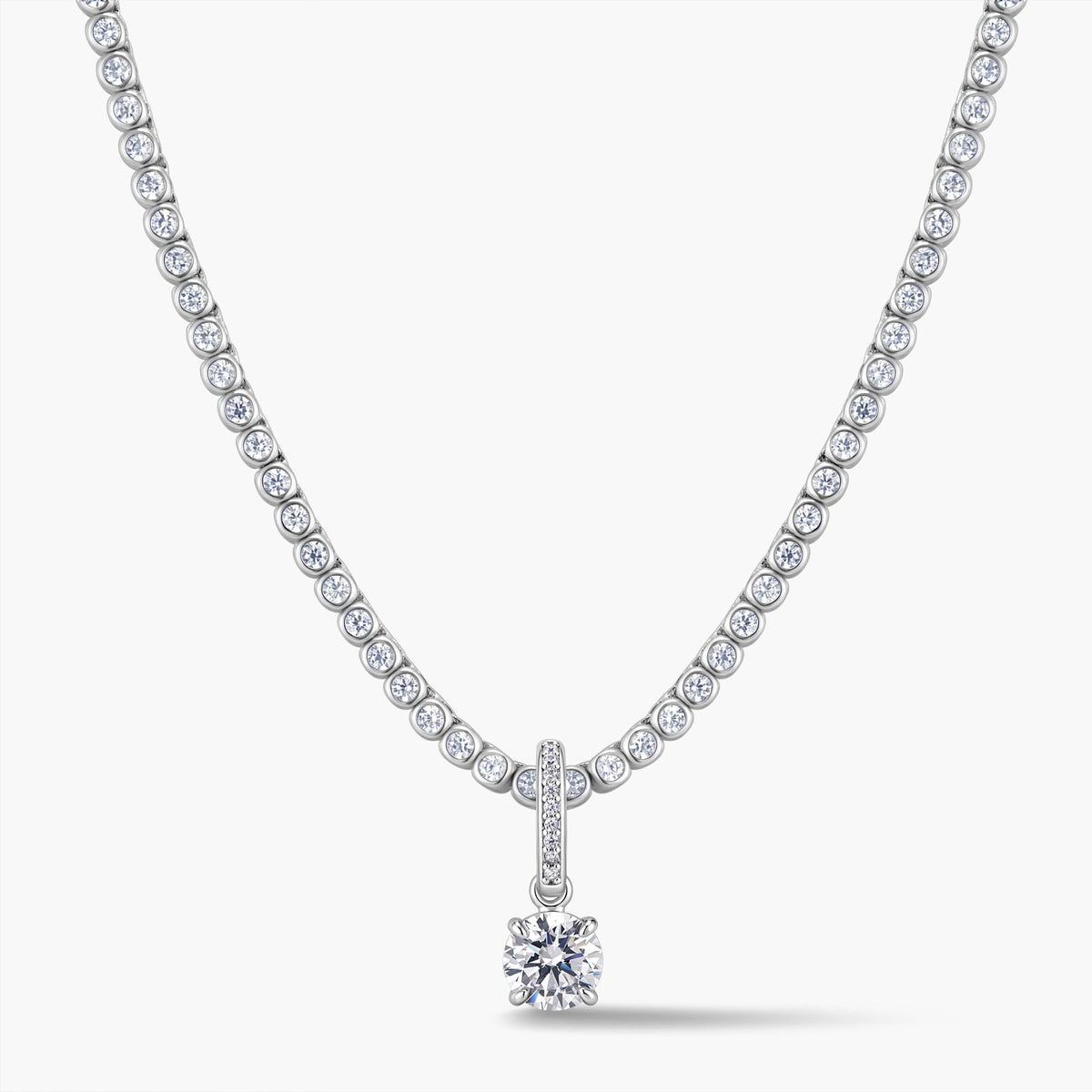 Round Pendant with Pavé Hinged Bail
