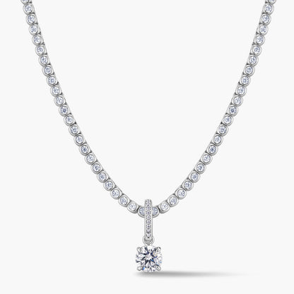 Round Pendant with Pavé Hinged Bail