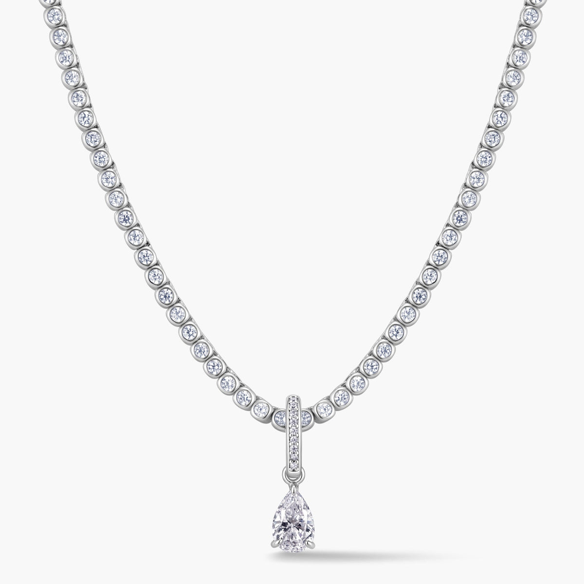 Pear Pendant with Pavé Hinged Bail