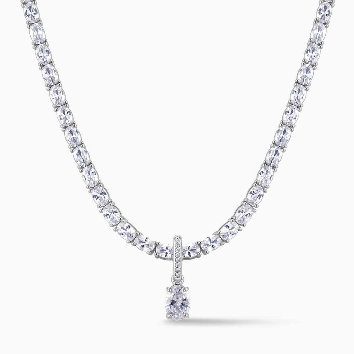 Oval Pendant with Pavé Hinged Bail