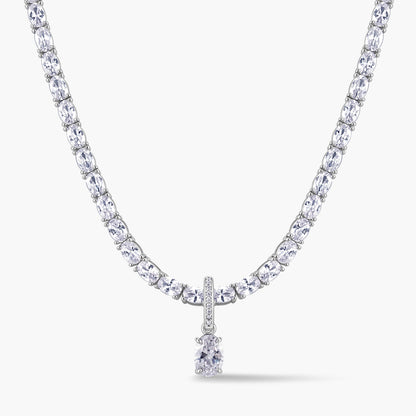 Oval Pendant with Pavé Hinged Bail