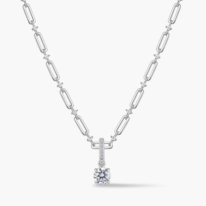 Round Pendant with Pavé Hinged Bail