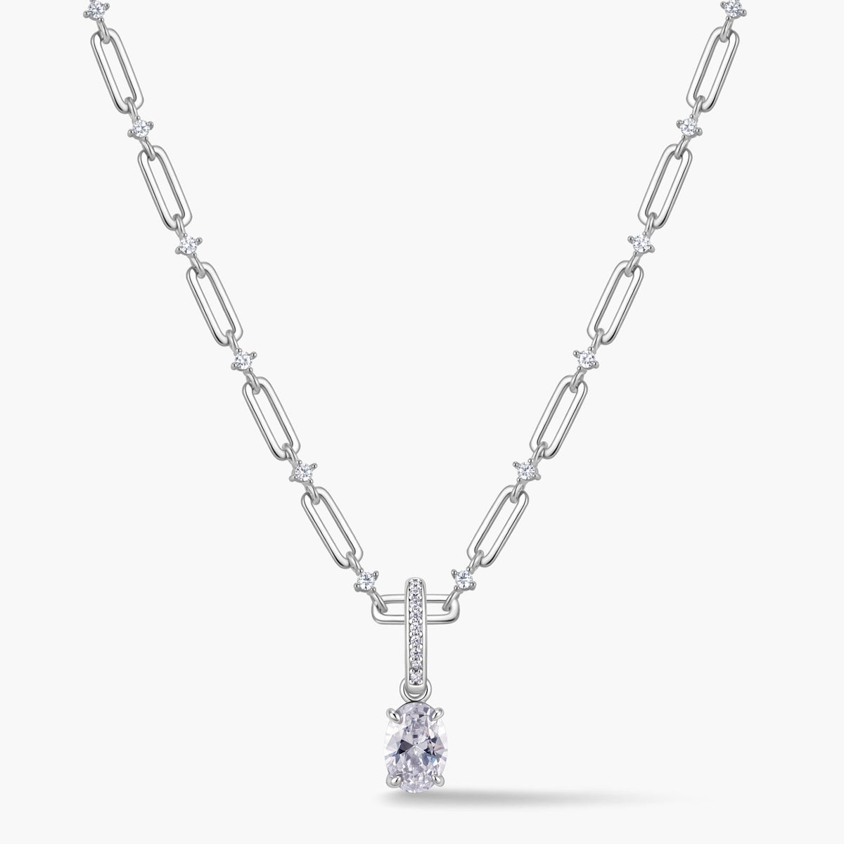 Oval Pendant with Pavé Hinged Bail