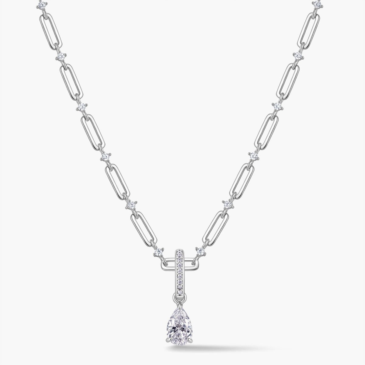 Pear Pendant with Pavé Hinged Bail