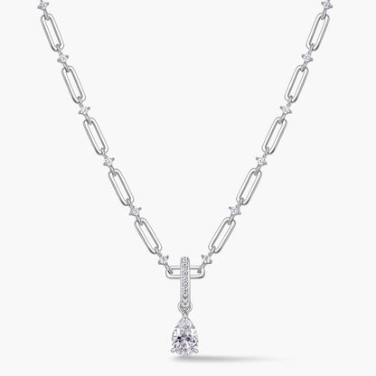 Pear Pendant with Pavé Hinged Bail