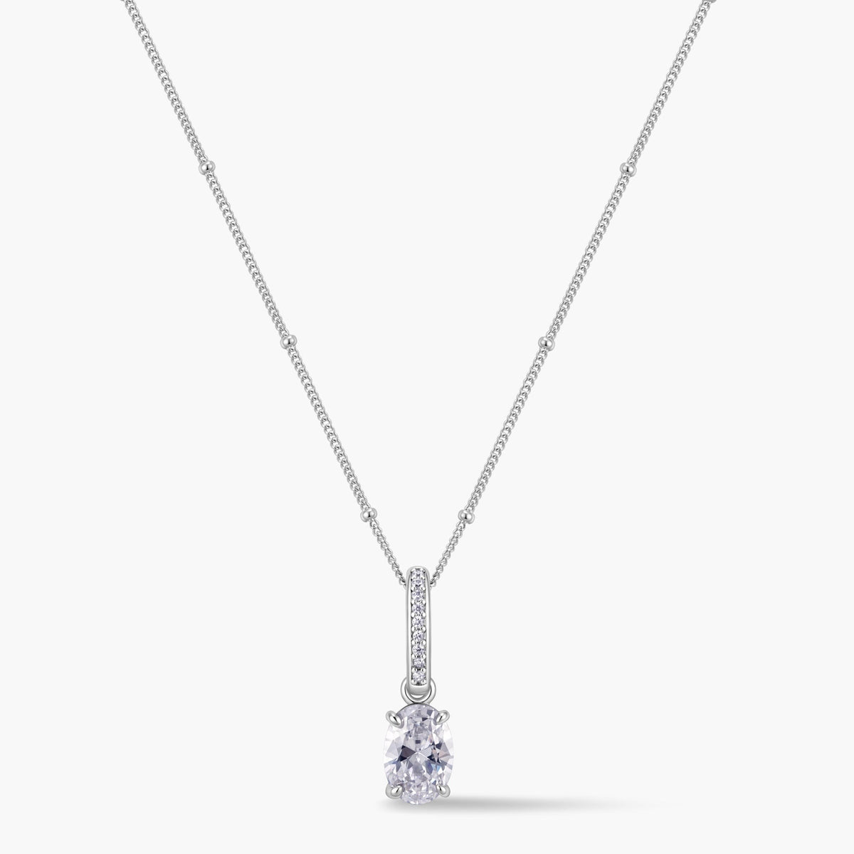 Oval Pendant with Pavé Hinged Bail