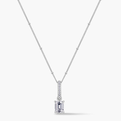 Emerald-Cut Pendant with Pavé Hinged Bail