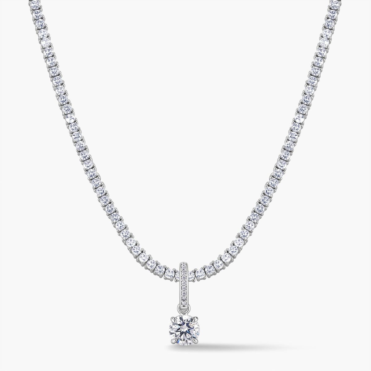 Round Pendant with Pavé Hinged Bail