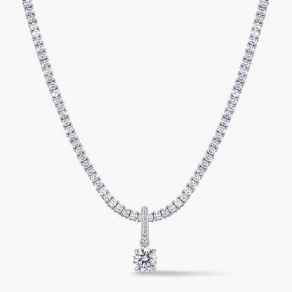 Round Pendant with Pavé Hinged Bail