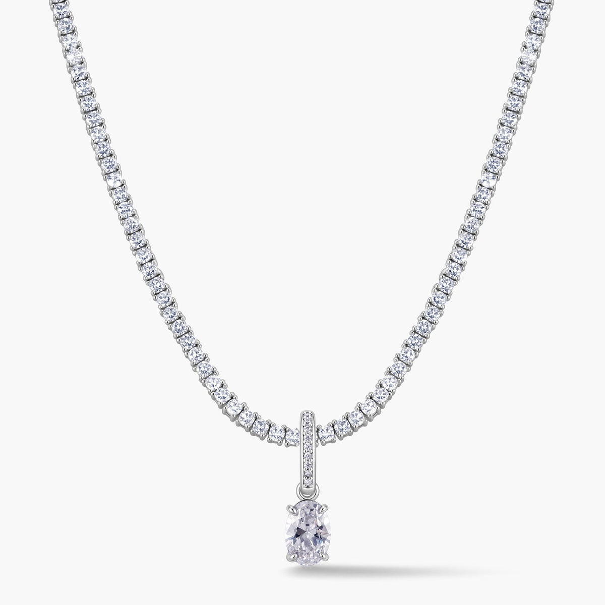 Oval Pendant with Pavé Hinged Bail