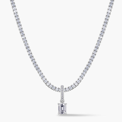 Emerald-Cut Pendant with Pavé Hinged Bail