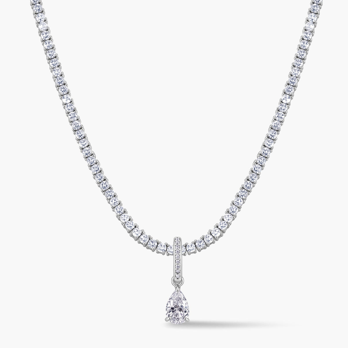 Pear Pendant with Pavé Hinged Bail