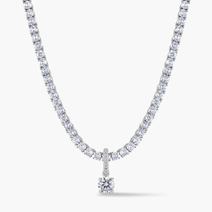 Round Pendant with Pavé Hinged Bail