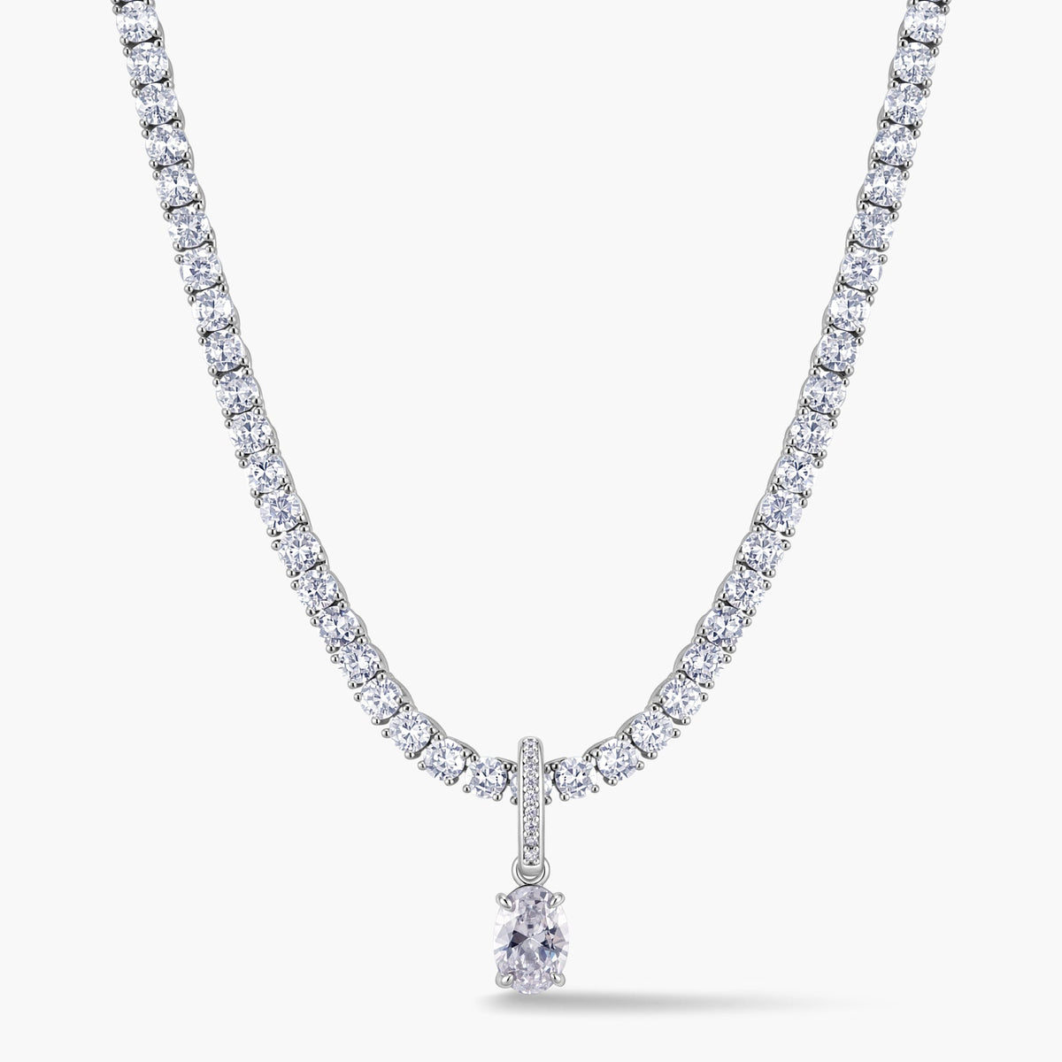Oval Pendant with Pavé Hinged Bail