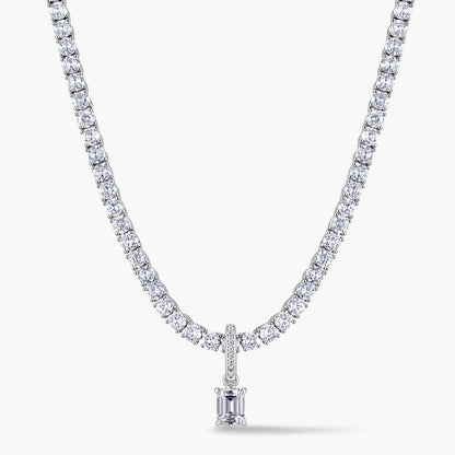 Emerald-Cut Pendant with Pavé Hinged Bail