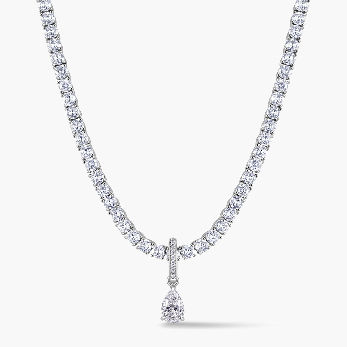 Pear Pendant with Pavé Hinged Bail