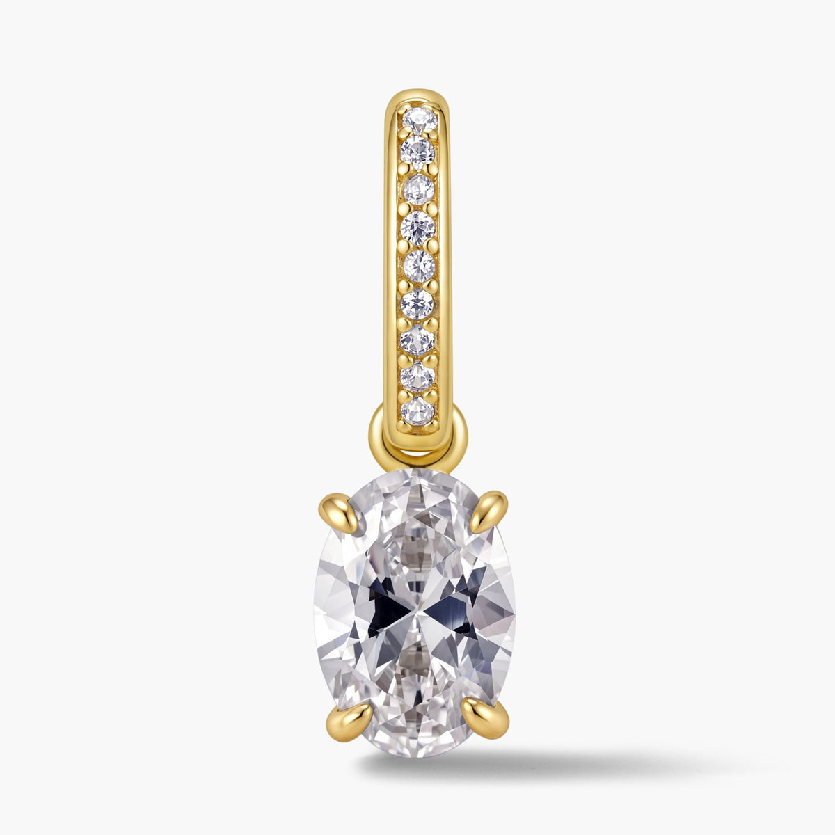 Oval Pendant with Pavé Hinged Bail