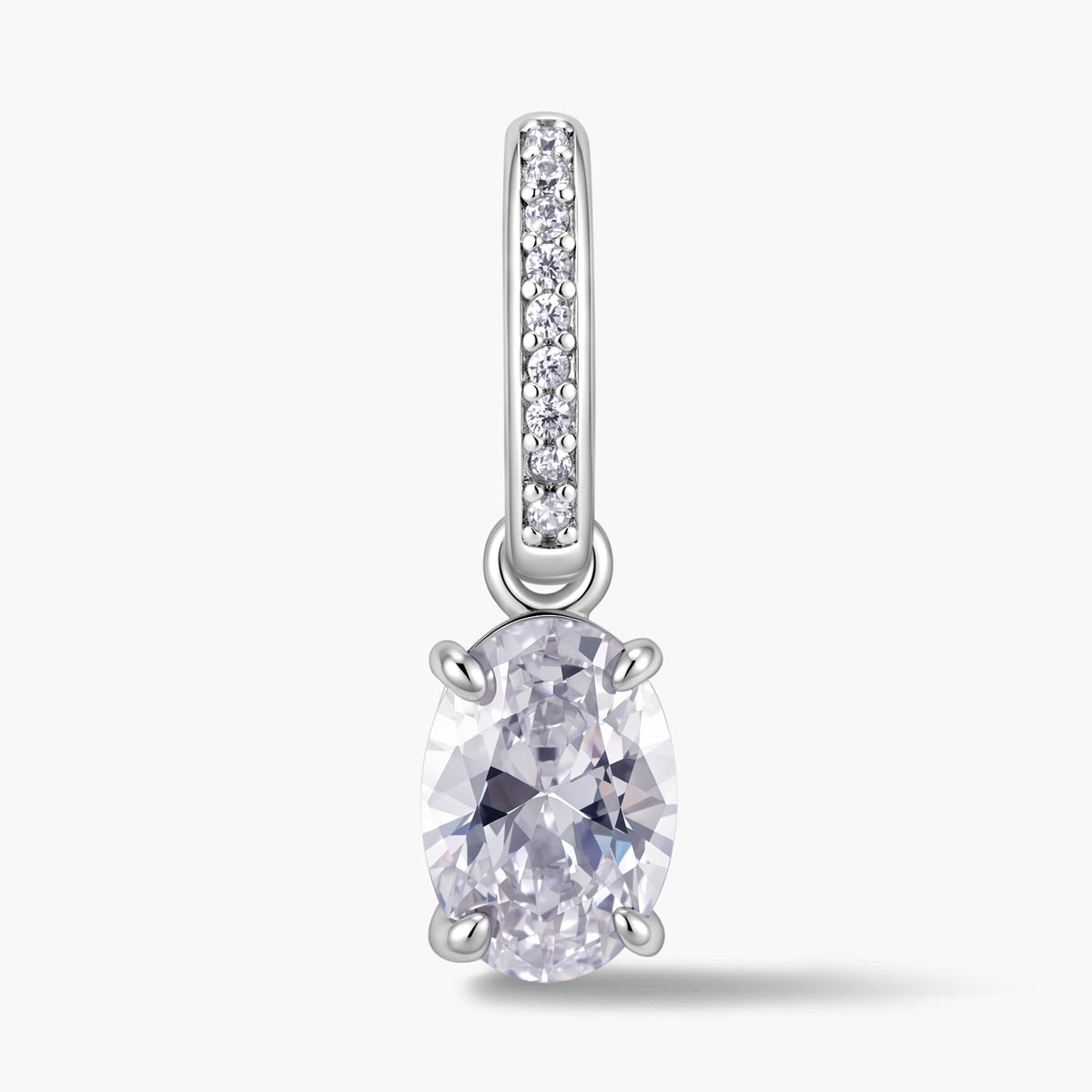 Oval Pendant with Pavé Hinged Bail