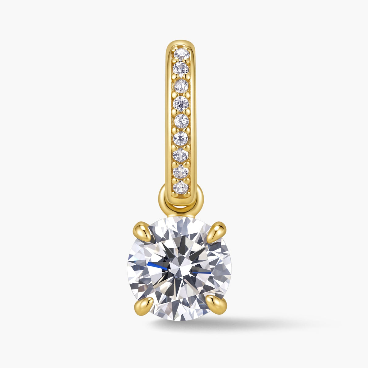 Round Pendant with Pavé Hinged Bail
