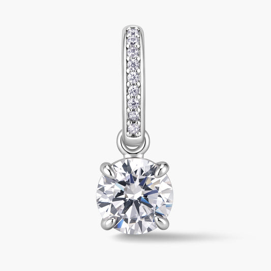 Round Pendant with Pavé Hinged Bail