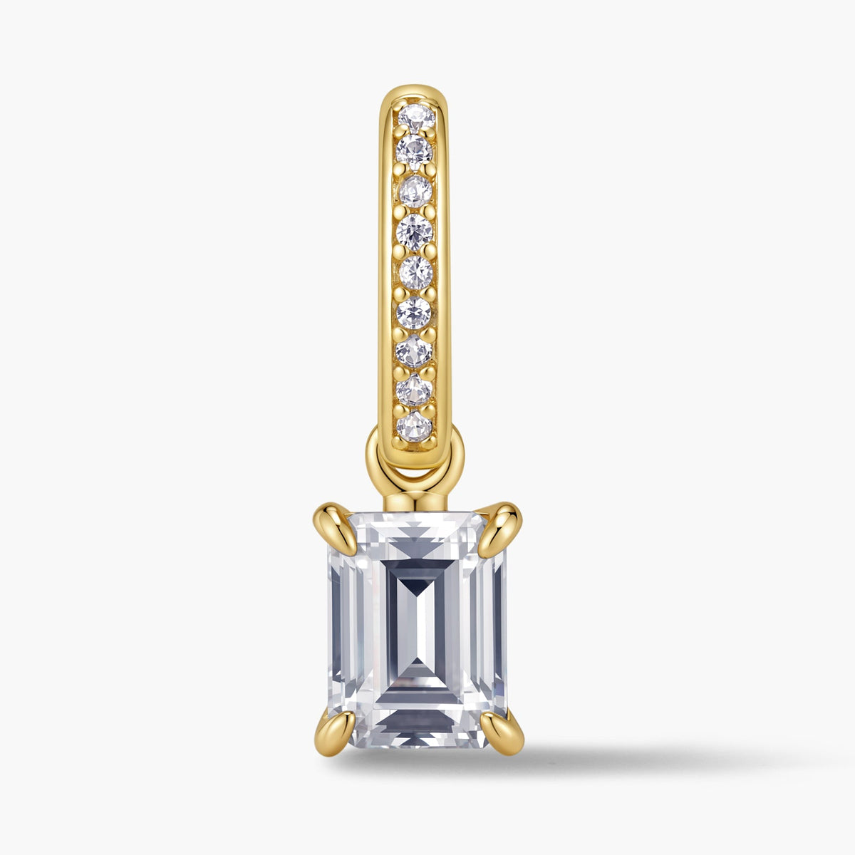 Emerald-Cut Pendant with Pavé Hinged Bail