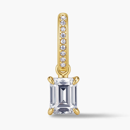 Emerald-Cut Pendant with Pavé Hinged Bail