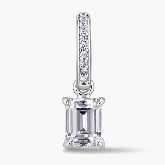 Emerald-Cut Pendant with Pavé Hinged Bail