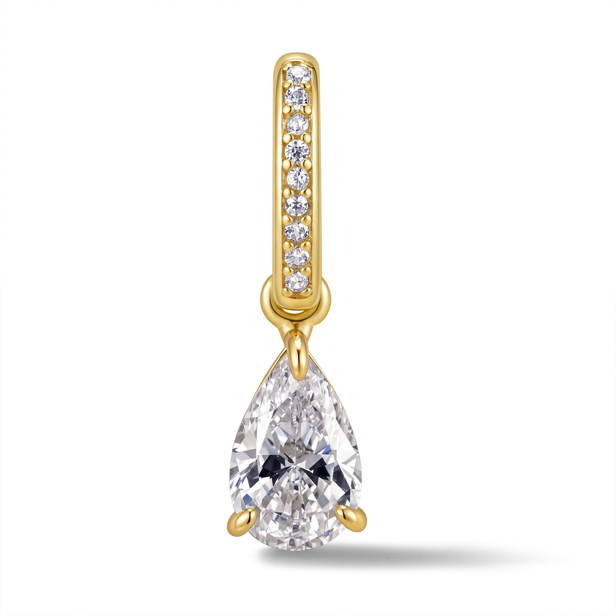 Pear Pendant with Pavé Hinged Bail