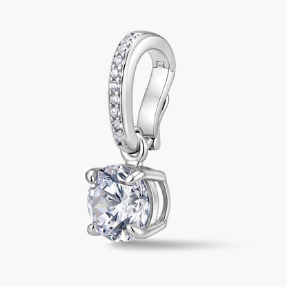 Round Pendant with Pavé Hinged Bail