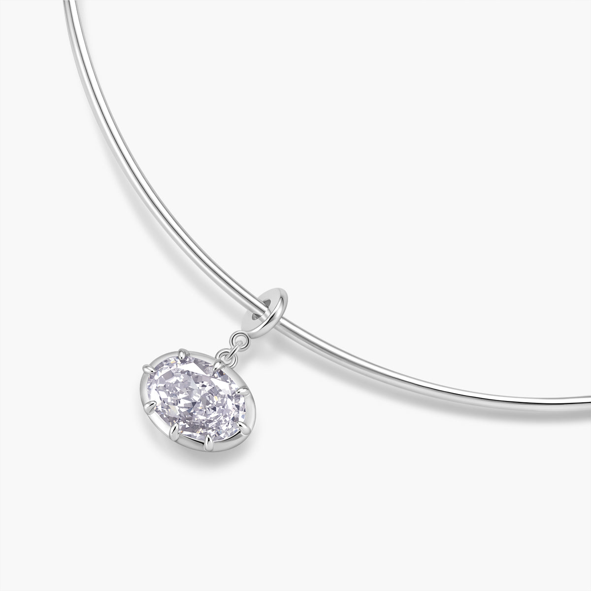 Oval Drop Collar Necklace