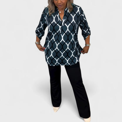 Janny - Camicetta casual con maniche lunghe e motivo elegante