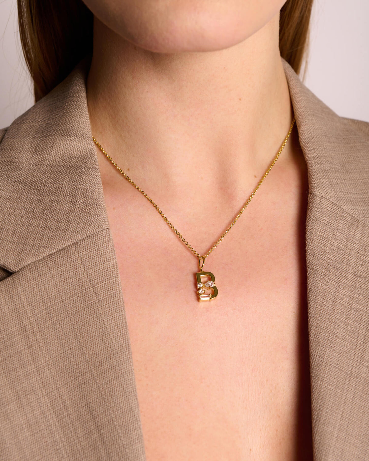 Initial Necklace – Gold