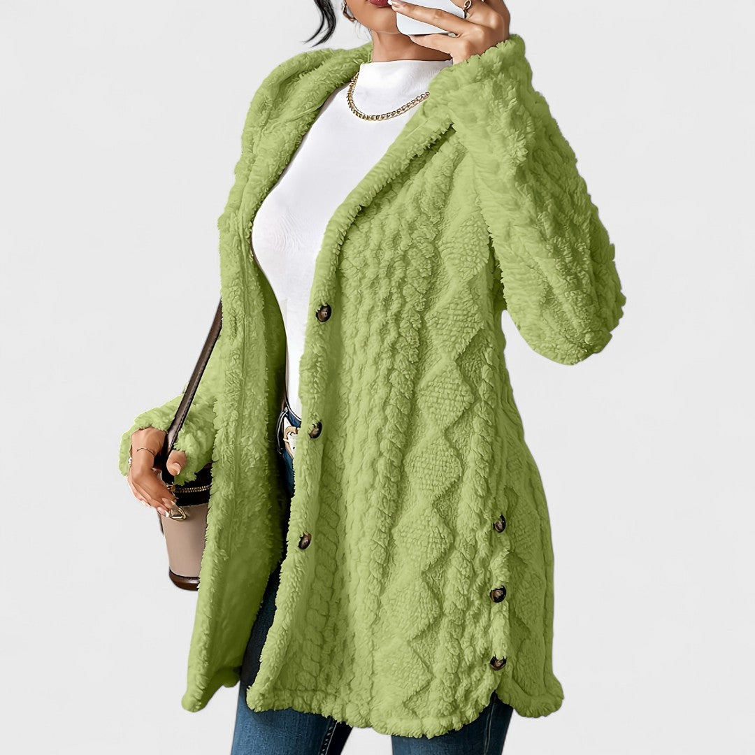 Katerina - Cardigan Cappotto Cappuccio Caldo 