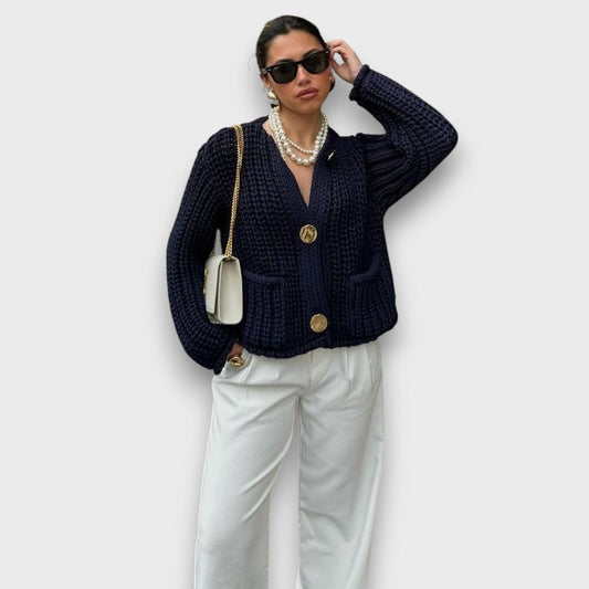 Moretta – Cardigan corto in maglia grossa