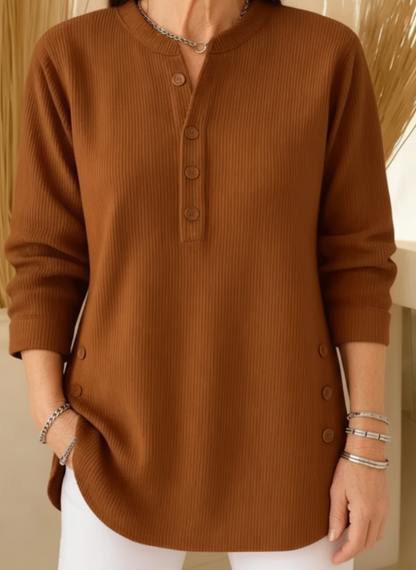 Élise™ – Maglione in maglia tinta unita a maniche lunghe