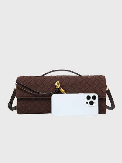 Ciliegia | Pochette in Camoscio Intrecciato di Lusso