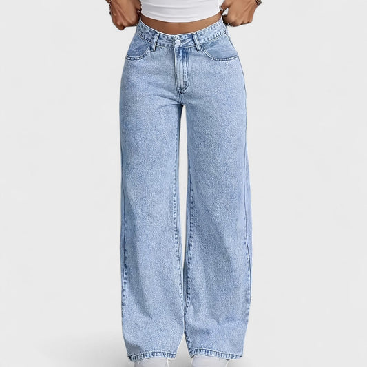 Mara - Jeans dritti larghi a gamba larga da donna 