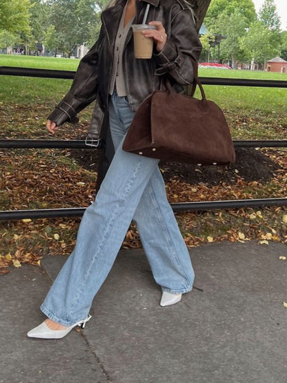 Luisa | Borsa Quotidiana Minimalista in Pelle scamosciata