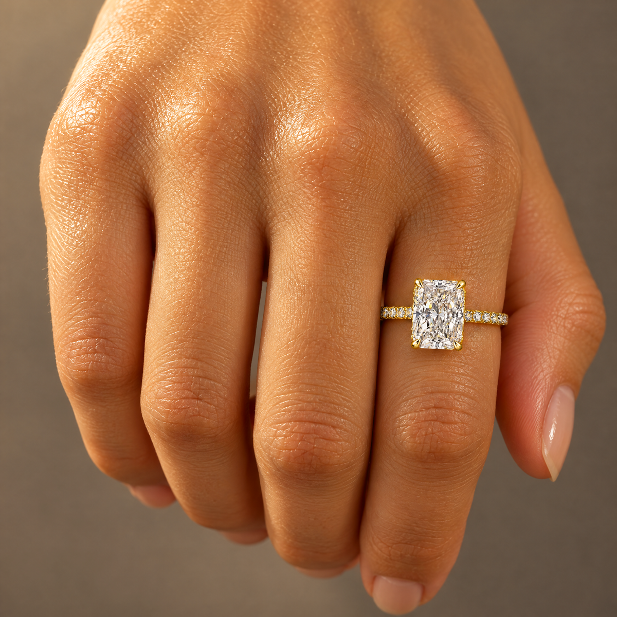 Radiant Pavé Solitaire ring