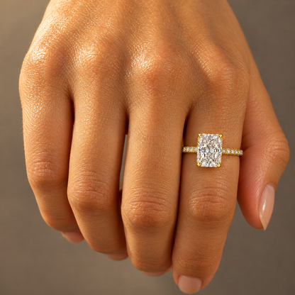 Radiant Pavé Solitaire ring