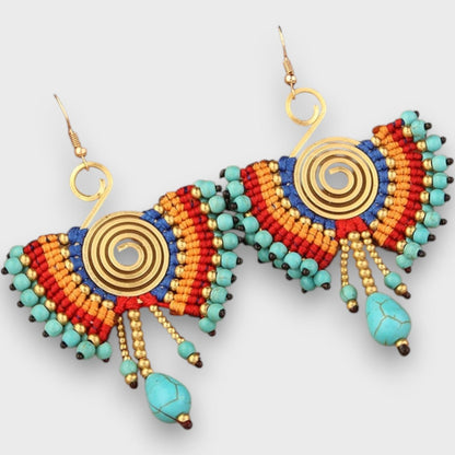 Isalda – Orecchini Vintage con Legno e Perle