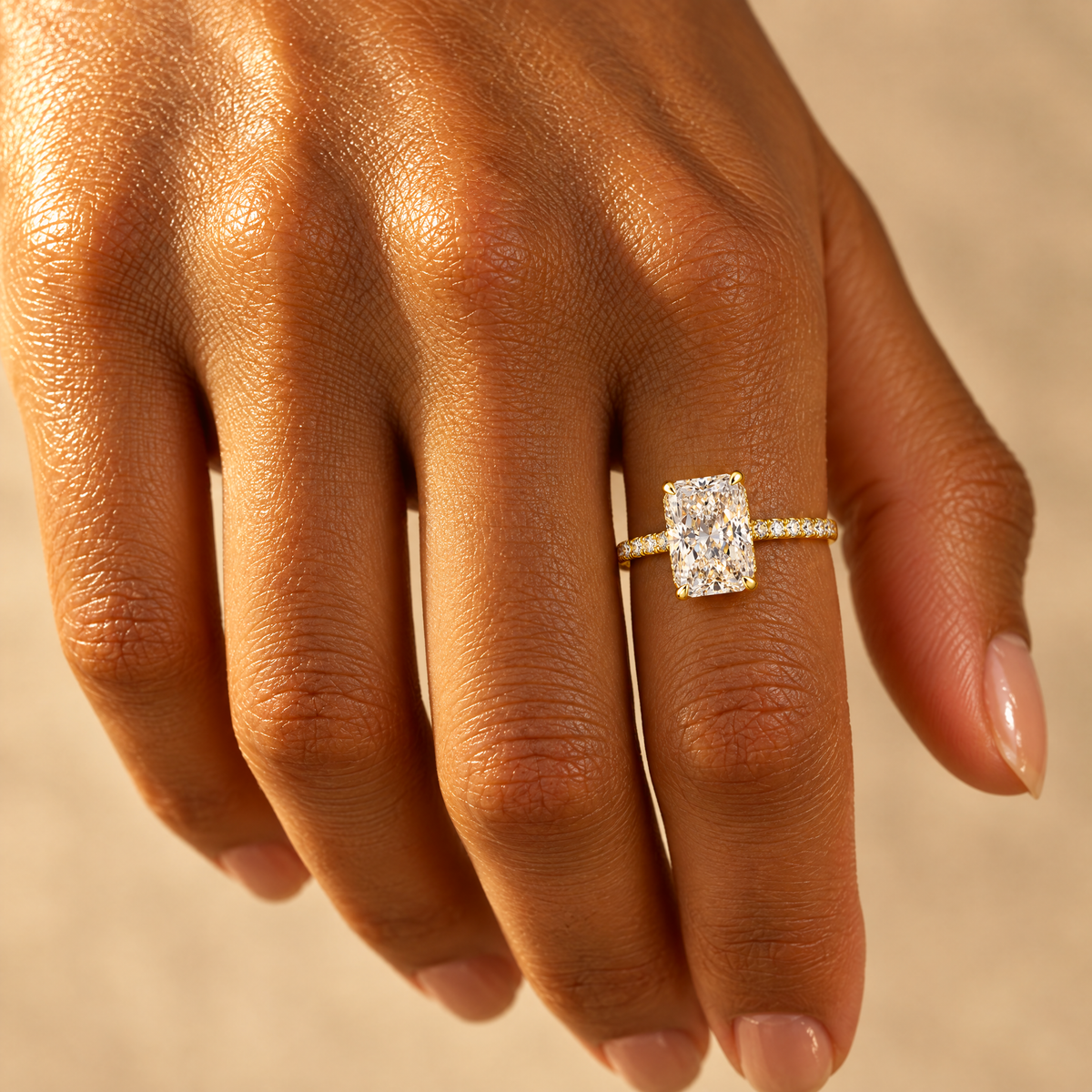 Radiant Pavé Solitaire ring