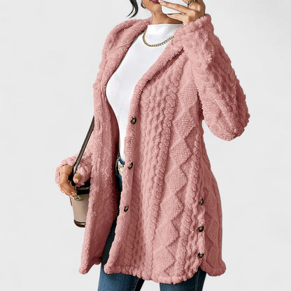 Katerina - Cardigan Cappotto Cappuccio Caldo 