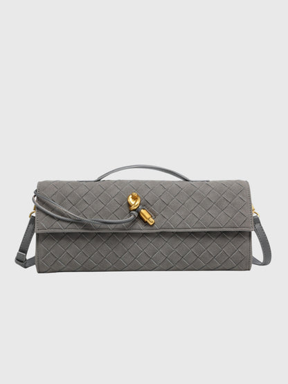 Ciliegia | Pochette in Camoscio Intrecciato di Lusso